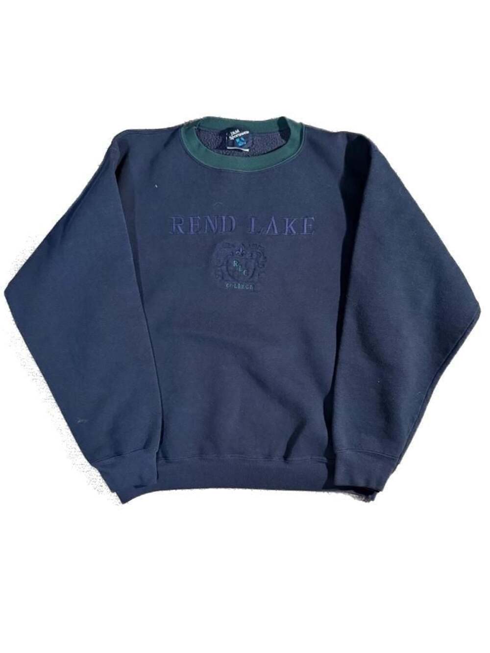 J&M Sportswear Rend Lake College Embroidered Sweatshirt Navy Blue Size Medium